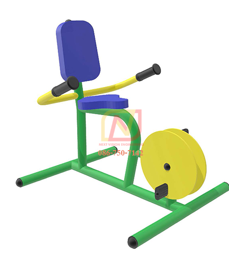 FT-05 อุปกรณ์บริหารข้อเข่า-ขา (แบบจักรยานล้อเหล็กนั่งพิง) เครื่องออกกำลังกายกลางแจ้ง รุ่นเหล็ก Next Vision