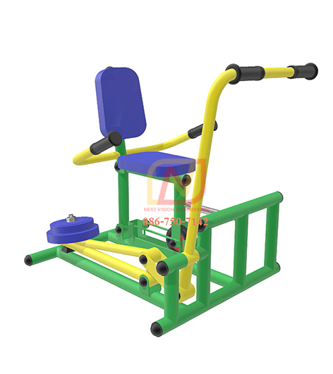 FT-24 อุปกรณ์บริหารข้อเข่าและออกกาลังแขน (แบบถีบ-ดึงยกลูกน้ำหนัก) เครื่องออกกำลังกายกลางแจ้ง รุ่นเหล็ก Next Vision