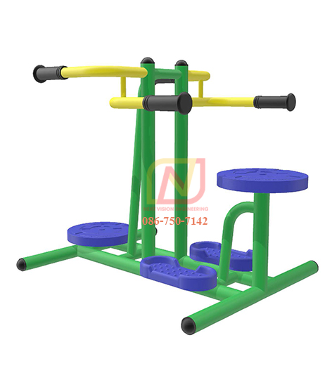 FT-30 อุปกรณ์บริหารเอว – สะโพกคู่ (แบบนั่งและยืน) เครื่องออกกำลังกายกลางแจ้ง รุ่นเหล็ก Next Vision