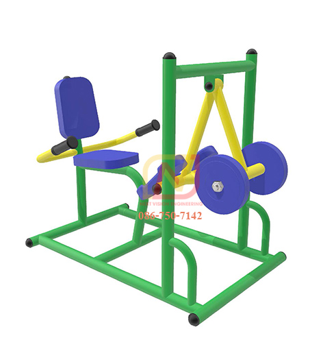 FT-65 อุปกรณ์บริหารขา-เข่า-น่อง (แบบขาถีบลูกน้ำหนัก) เครื่องออกกำลังกายกลางแจ้ง รุ่นเหล็ก Next Vision