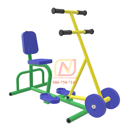 FT-66 อุปกรณ์บริหารแขน-ไหล่-หน้าอก (แบบดึงลูกน้ำหนัก) เครื่องออกกำลังกายกลางแจ้ง รุ่นเหล็ก Next Vision