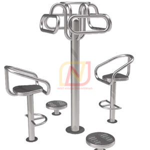 อุปกรณ์บิดเอวแบบยืน-นั่ง 4 ที่ เครื่องออกกำลังกายกลางแจ้งสแตนเลส 304 รุ่น SL-18 Next Vision